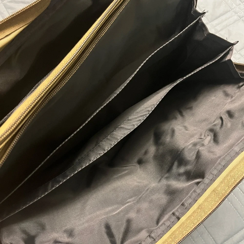 GNBI Canvas Briefcase with Leather Trim